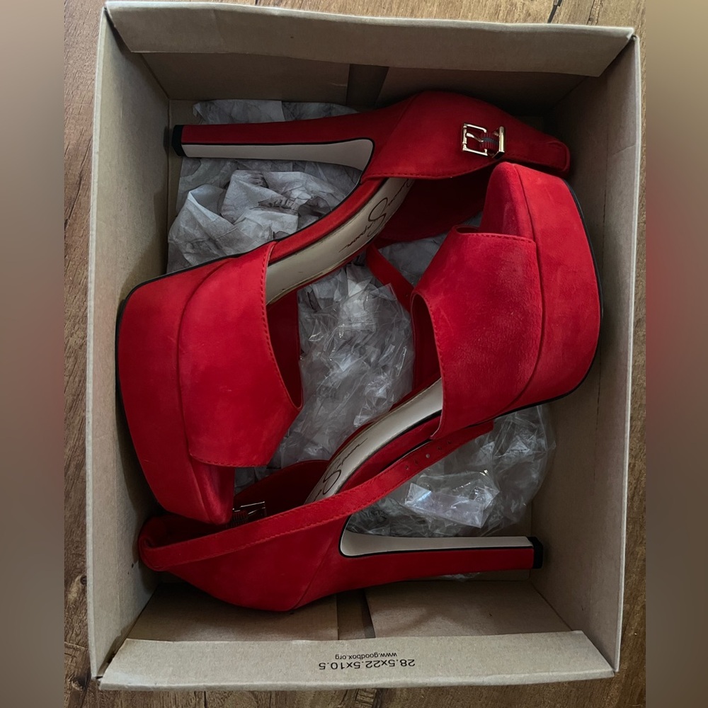 Jessica Simpson Bold Red Platform Heels
